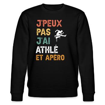 I can't I have hurdle race and vintage aperitif - Stanley/Stella CHANGER Unisex Organic Sweatshirt - black - Front - Nik (191cm) & Marisol (170cm)