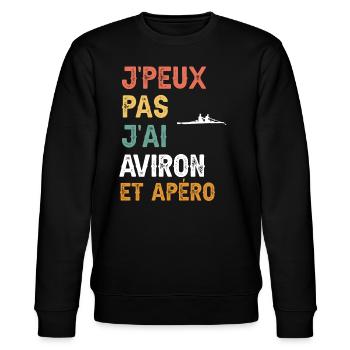 Ich kann nicht ich gerudert und Vintage-Aperitif - Stanley/Stella Unisex Bio-Sweatshirt CHANGER  - Schwarz - Vorne - Nik (191cm) & Marisol (170cm)