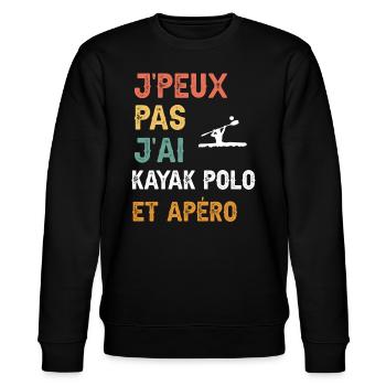 Ich kann nicht, ich kann Kajak-Polo und Vintage-Aperitif haben - Stanley/Stella Unisex Bio-Sweatshirt CHANGER  - Schwarz - Vorne - Nik (191cm) & Marisol (170cm)