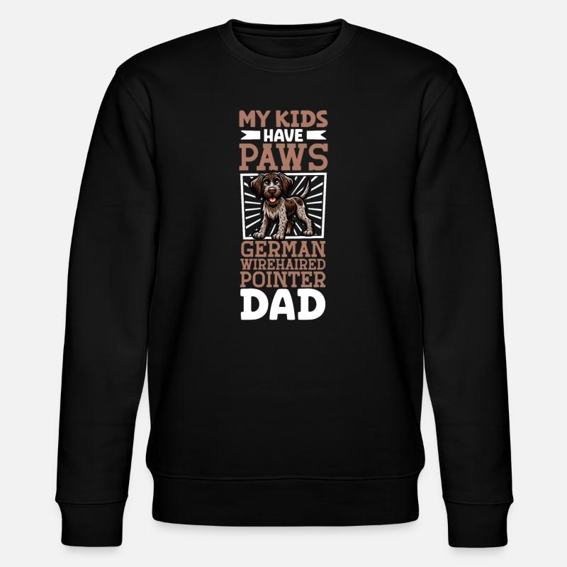 Deutsch Drahthaar Papa - Stanley/Stella Unisex Bio-Sweatshirt CHANGER  - Schwarz