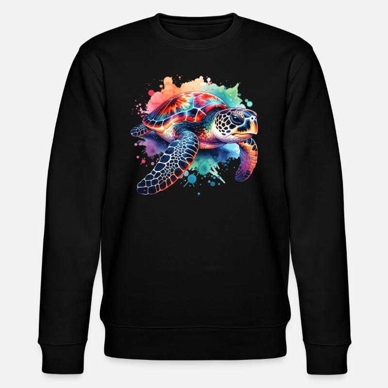Karettschildkröte - Stanley/Stella Unisex Bio-Sweatshirt CHANGER  - Schwarz