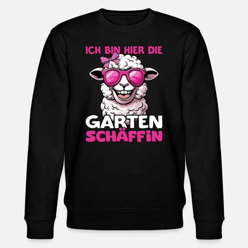 Ich bin hier die Garten Schäffin | Chefin Gärtner - Stanley/Stella Unisex Bio-Sweatshirt CHANGER - Schwarz