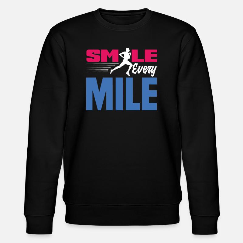 Lächle Bei Jedem Kilometer - Stanley/Stella Unisex Bio-Sweatshirt CHANGER  - Schwarz