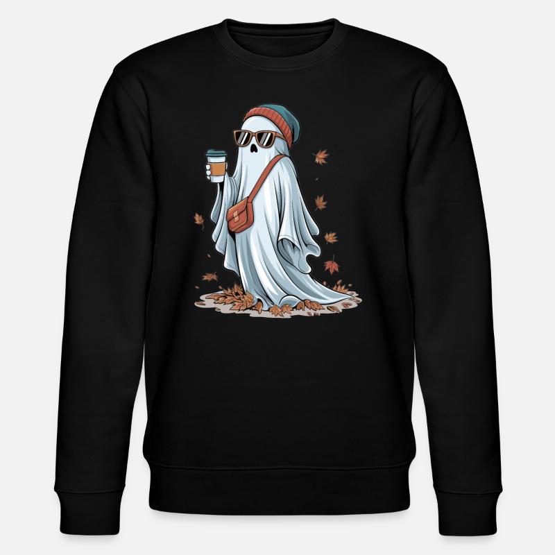 Coffee and ghosts - Stanley/Stella CHANGER Unisex Organic Sweatshirt - black