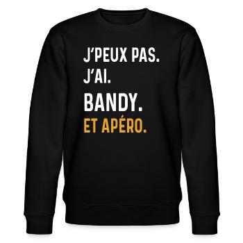 I can't I have bandy aperitif humor - Stanley/Stella Unisex Bio-Sweatshirt CHANGER  - Schwarz - Vorne - Nik (191cm) & Marisol (170cm)