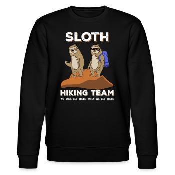 Sloth Hiking Mountaineering Climbing - Stanley/Stella CHANGER Unisex Organic Sweatshirt - black - Front - Nik (191cm) & Marisol (170cm)