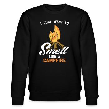 Camping Lagerfeuer Zelten Campingurlaub - Stanley/Stella Unisex Bio-Sweatshirt CHANGER  - Schwarz - Vorne - Nik (191cm) & Marisol (170cm)