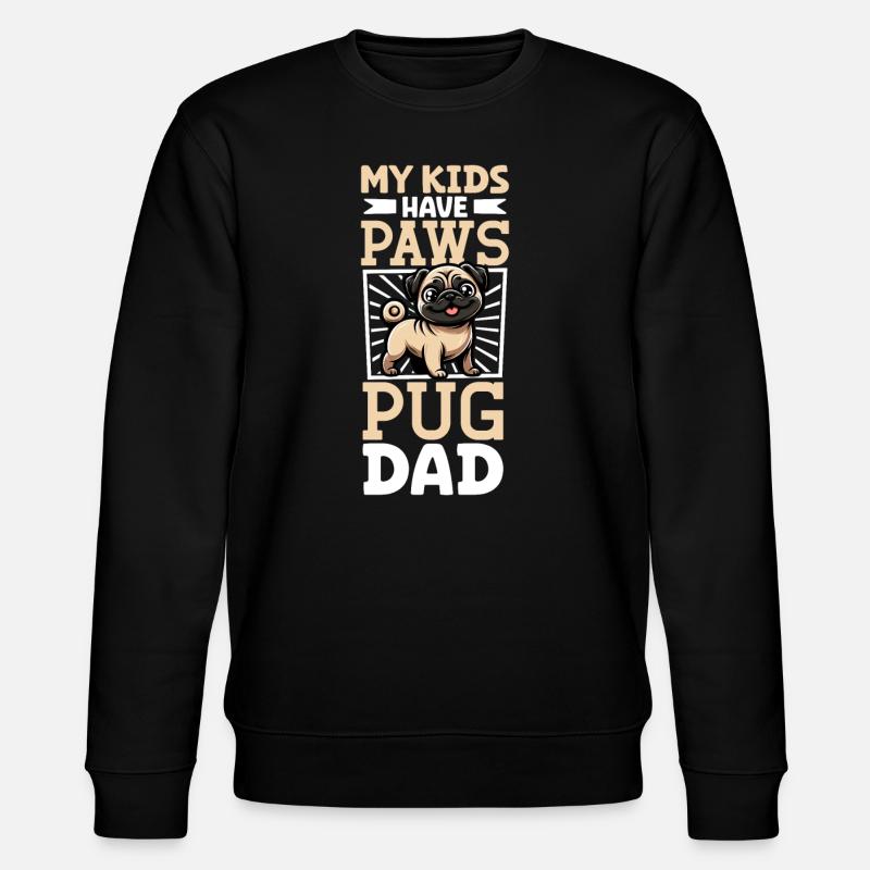Mops Papa - Stanley/Stella Unisex Bio-Sweatshirt CHANGER  - Schwarz