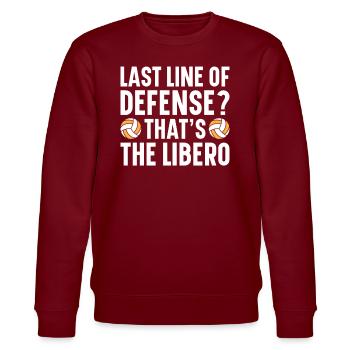 Volleyball Libero - Stanley/Stella Unisex Bio-Sweatshirt CHANGER  - Burgunderrot - Vorne - Nik (191cm) & Marisol (170cm)
