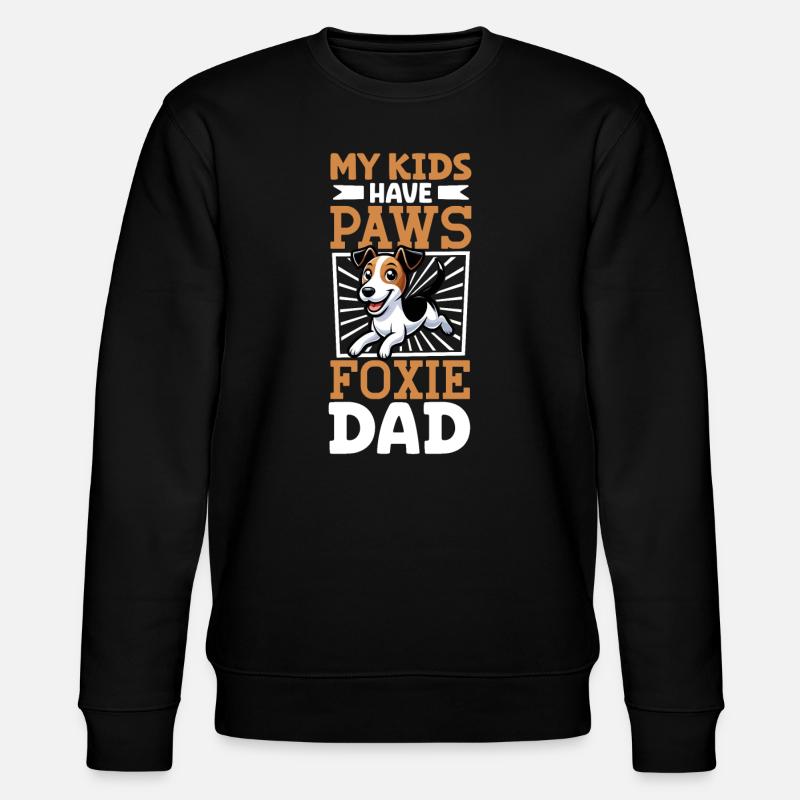 Glatthaar-Foxterrier Papa - Stanley/Stella Unisex Bio-Sweatshirt CHANGER  - Schwarz