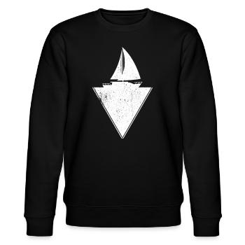 Segelboot - Stanley/Stella Unisex Bio-Sweatshirt CHANGER  - Schwarz - Vorne - Nik (191cm) & Marisol (170cm)