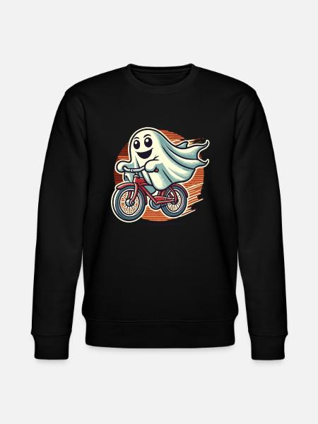 Bicycle Riding Ghost Funny Ghost - Stanley/Stella CHANGER Unisex Organic Sweatshirt - black
