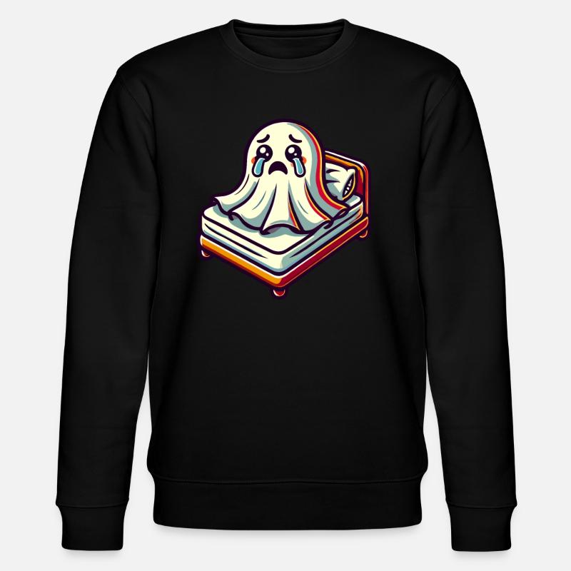 Sad Ghost Funny Ghost Design - Stanley/Stella CHANGER Unisex Organic Sweatshirt - black