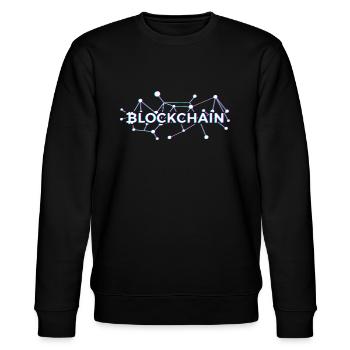 Blockchain-Enthusiast Blockchain Bitcoin Crypto - Stanley/Stella Unisex Bio-Sweatshirt CHANGER  - Schwarz - Vorne - Nik (191cm) & Marisol (170cm)