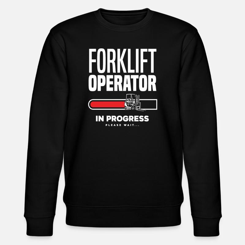 Gabelstaplerfahrer Fortschritt Bitte Warten - Stanley/Stella Unisex Bio-Sweatshirt CHANGER  - Schwarz
