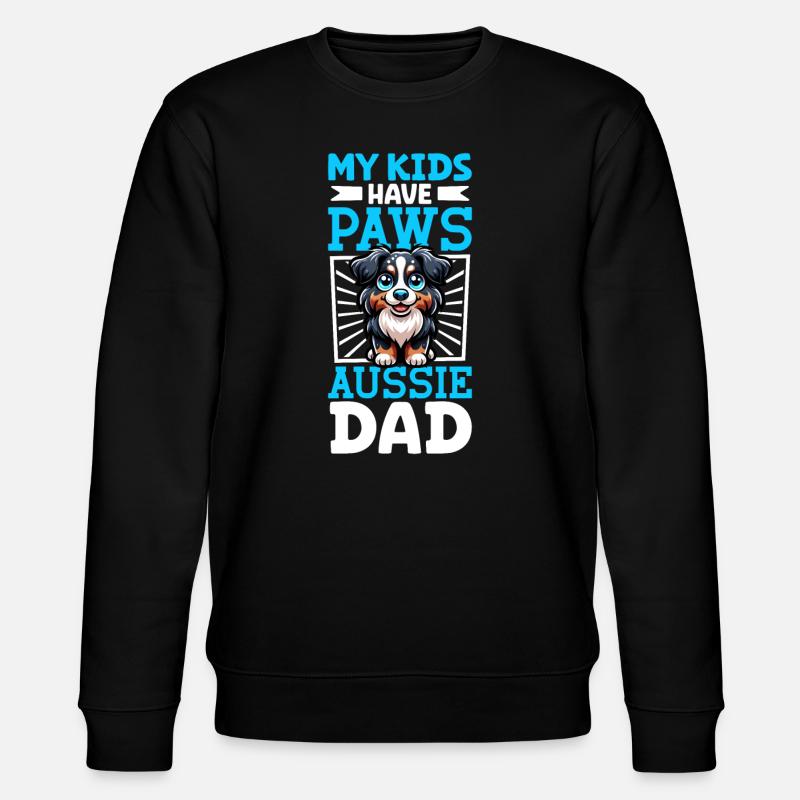 Australian Shepherd Papa - Stanley/Stella Unisex Bio-Sweatshirt CHANGER  - Schwarz