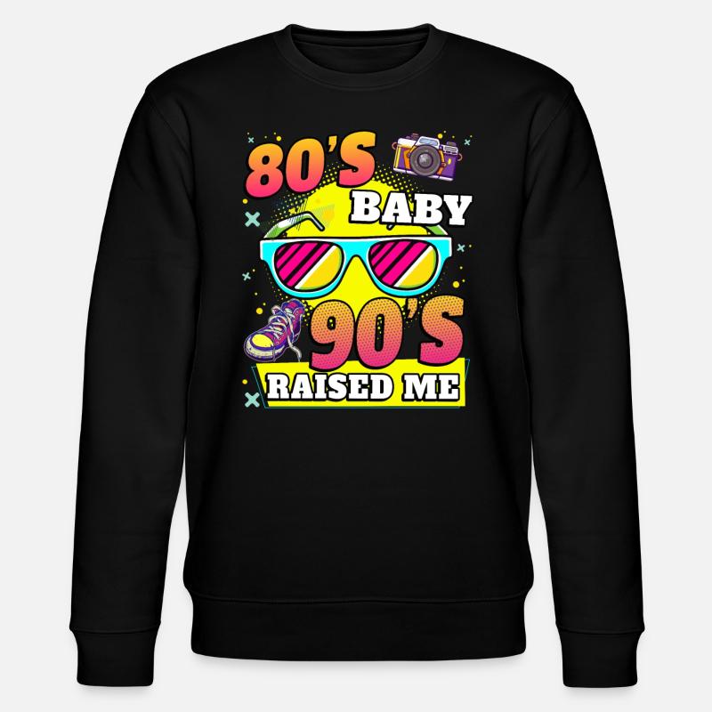 80er Kind - Stanley/Stella Unisex Bio-Sweatshirt CHANGER  - Schwarz