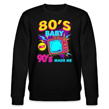Bébé des années 80 des années 90 m’a fait Années quatre-vingt-dix Enfance Rétro - Sweat bio CHANGER Stanley/Stella Unisexe - noir - Devant - Nik (191cm) & Marisol (170cm)