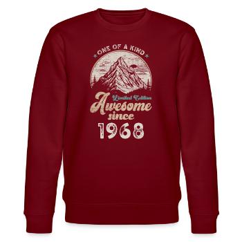 1968 Geburtstag Berge - Stanley/Stella Unisex Bio-Sweatshirt CHANGER  - Burgunderrot - Vorne - Nik (191cm) & Marisol (170cm)