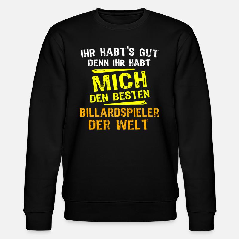 biBilliard Player Gift - Stanley/Stella CHANGER Unisex Organic Sweatshirt - black