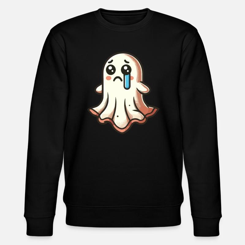 Sad Ghost Cute Weeping Ghosts - Stanley/Stella CHANGER Unisex Organic Sweatshirt - black