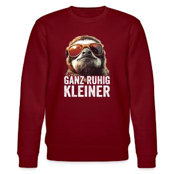 Calm down, little funny saying - Stanley/Stella CHANGER Unisex Organic Sweatshirt - burgundy - Front - Nik (191cm) & Marisol (170cm)