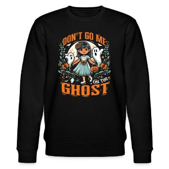 Halloween Kostüm Kinder DON'T GO ME ON THE GHOST - Stanley/Stella Unisex Bio-Sweatshirt CHANGER  - Schwarz - Vorne - Nik (191cm) & Marisol (170cm)