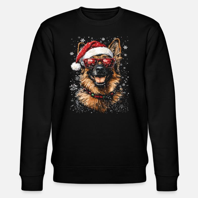 German Shepherd Christmas - Stanley/Stella CHANGER Unisex Organic Sweatshirt - black