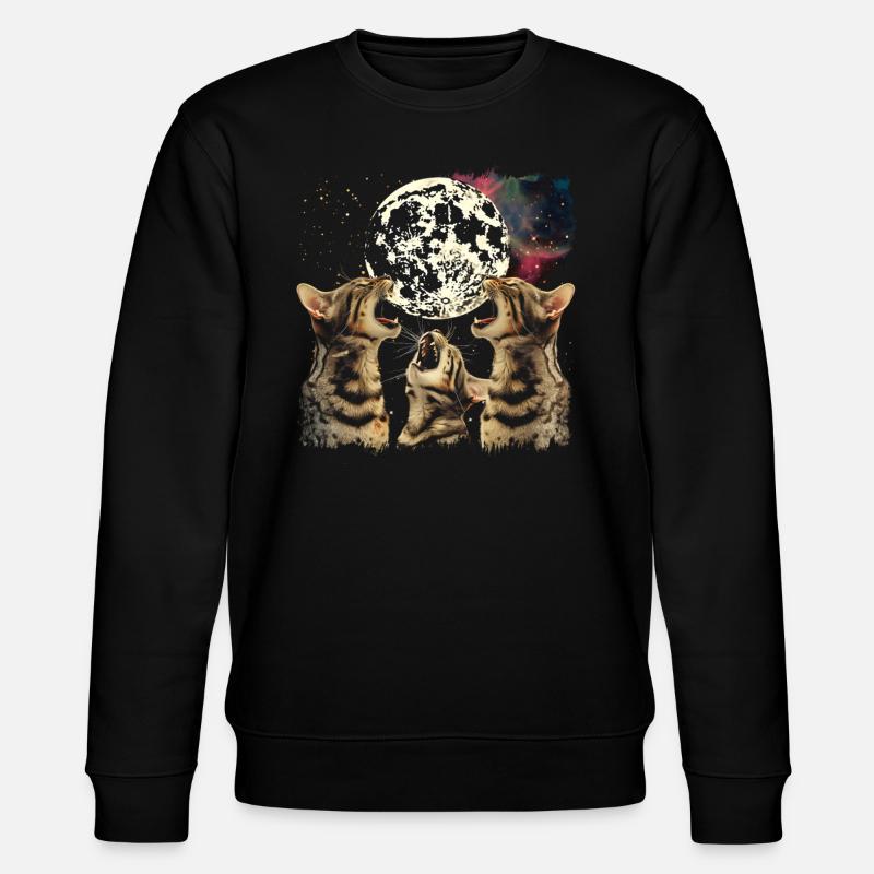 Chat du Bengale Lune Hurlante - Sweat bio CHANGER Stanley/Stella Unisexe - noir