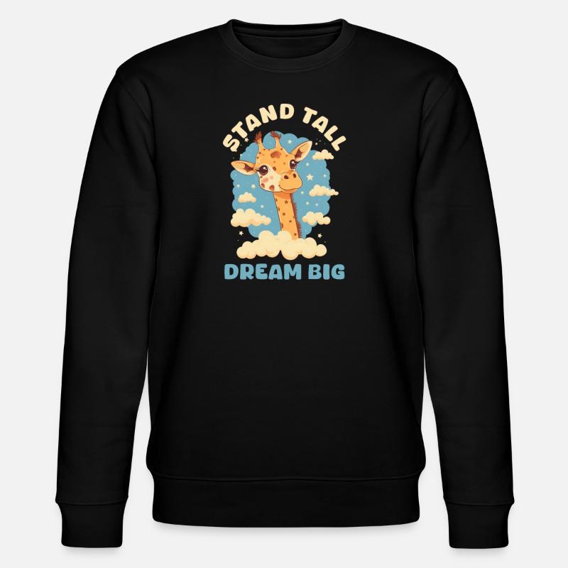 Giraffe steht aufrecht, träumt groß - Stanley/Stella Unisex Bio-Sweatshirt CHANGER  - Schwarz