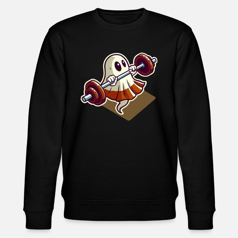 Bodybuilding Ghost Funny Gym Ghost - Stanley/Stella CHANGER Unisex Organic Sweatshirt - black