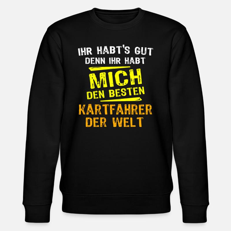 Kartfahrer Geschenk - Stanley/Stella Unisex Bio-Sweatshirt CHANGER  - Schwarz