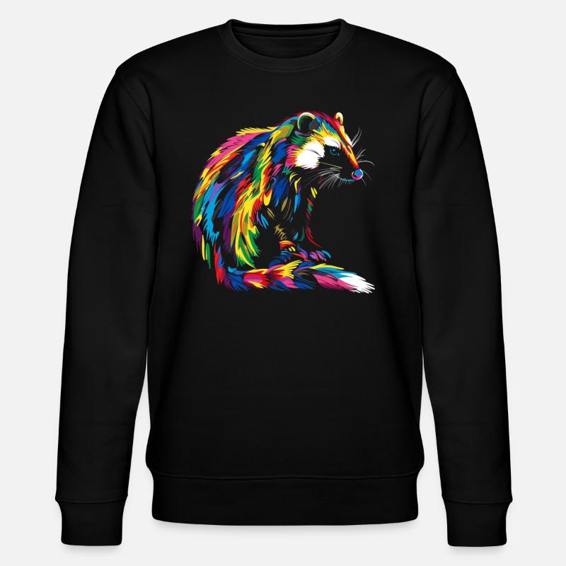 Stinktier Tier Popart - Stanley/Stella Unisex Bio-Sweatshirt CHANGER  - Schwarz