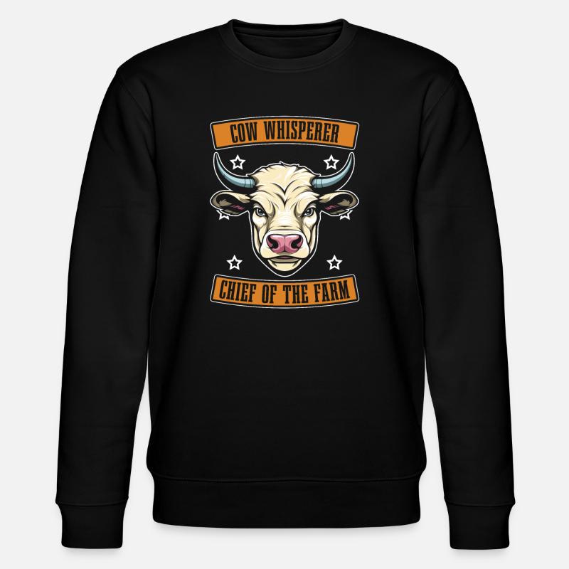 Kuhbauer Milchbauer Chef Der Farm - Stanley/Stella Unisex Bio-Sweatshirt CHANGER  - Schwarz
