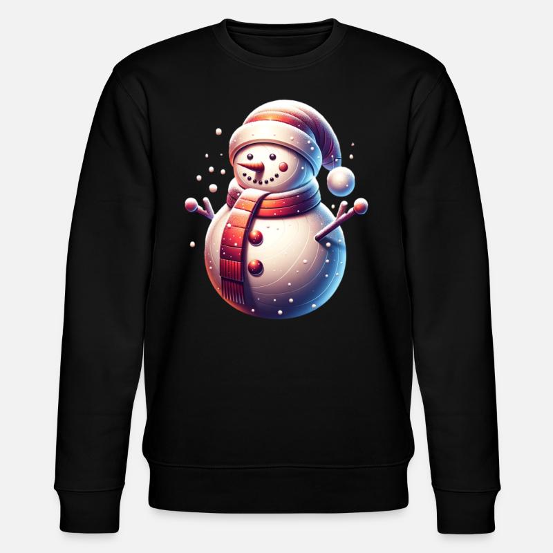 Snowman Snowfall Christmas - Stanley/Stella CHANGER Unisex Organic Sweatshirt - black