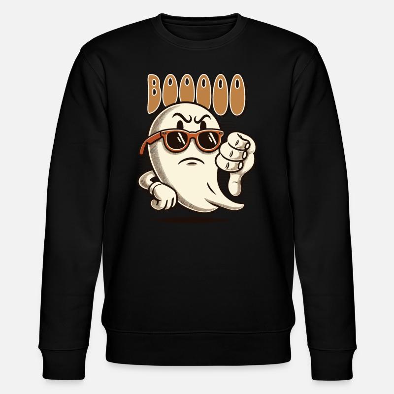 Booing Ghost Funny Ghost Design - Stanley/Stella CHANGER Unisex Organic Sweatshirt - black