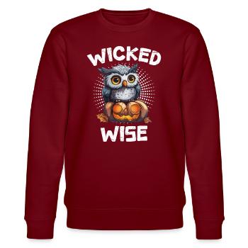 Halloween Kostüm Kinder WICKED WISE Gruseliges - Stanley/Stella Unisex Bio-Sweatshirt CHANGER  - Burgunderrot - Vorne - Nik (191cm) & Marisol (170cm)