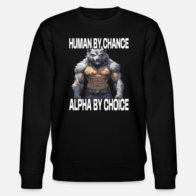 Werwolf Alpha Wolf Meme - Stanley/Stella Unisex Bio-Sweatshirt CHANGER - Schwarz