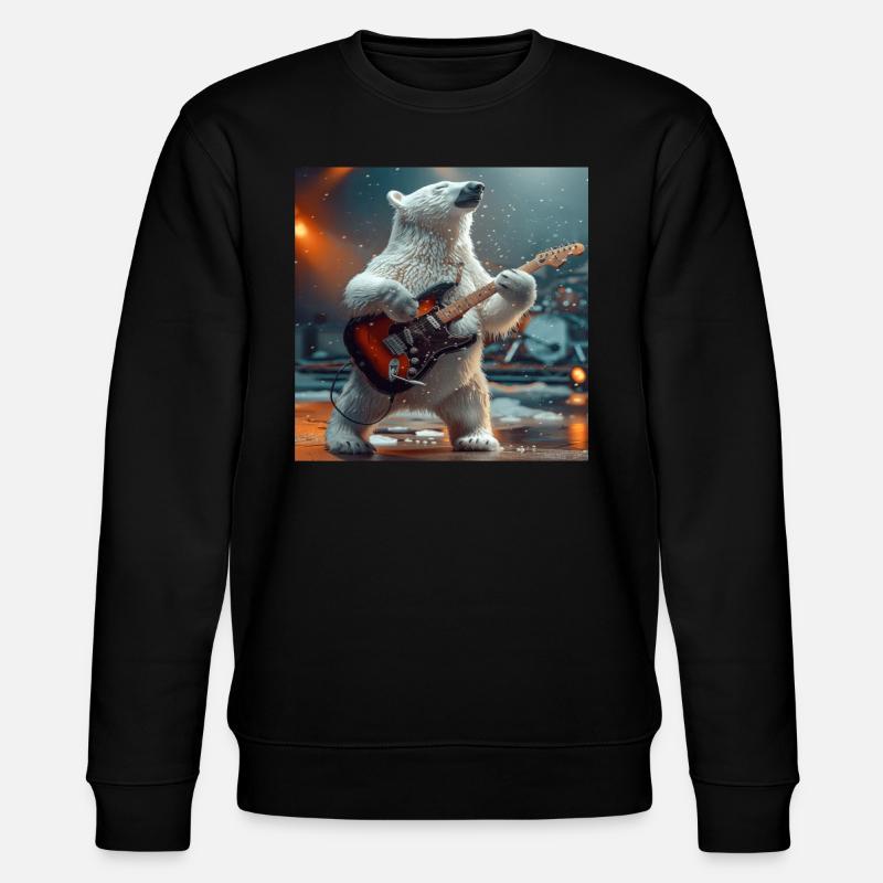 Eisbär - Stanley/Stella Unisex Bio-Sweatshirt CHANGER  - Schwarz