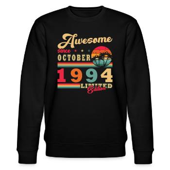 30. Geburtstag Legende Oktober 1994 Jahrgang 94 - Stanley/Stella Unisex Bio-Sweatshirt CHANGER  - Schwarz - Vorne - Nik (191cm) & Marisol (170cm)