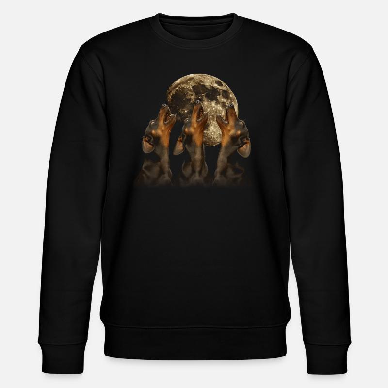 Dackel Hund Heulender Mond - Stanley/Stella Unisex Bio-Sweatshirt CHANGER  - Schwarz