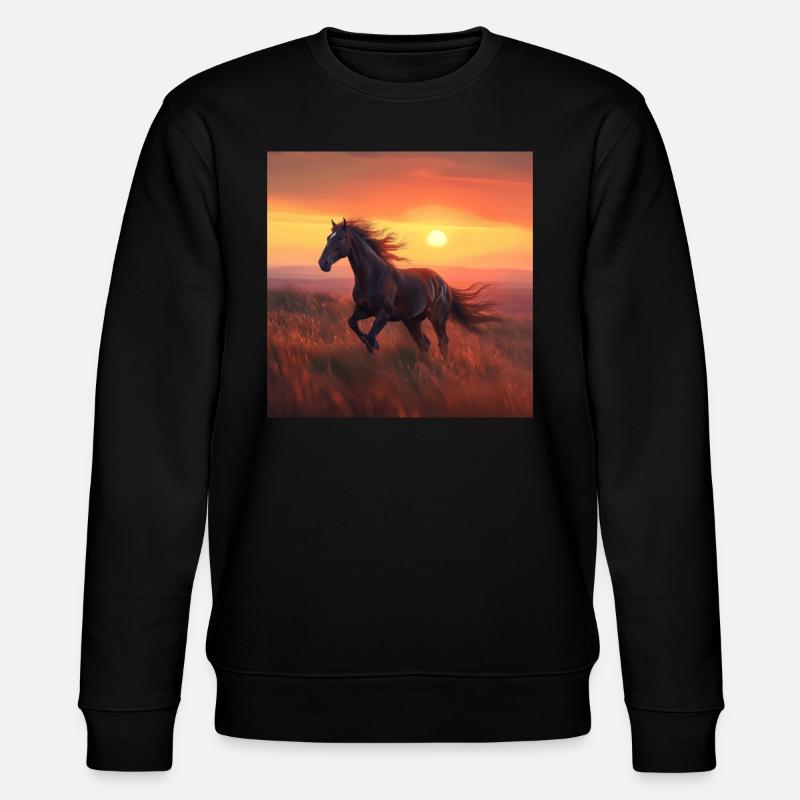 Pferd - Stanley/Stella Unisex Bio-Sweatshirt CHANGER - Schwarz