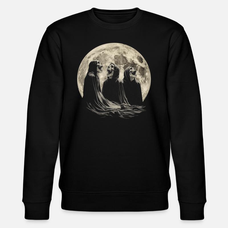 Sensenmann Der Tod Heulender Mond - Stanley/Stella Unisex Bio-Sweatshirt CHANGER  - Schwarz