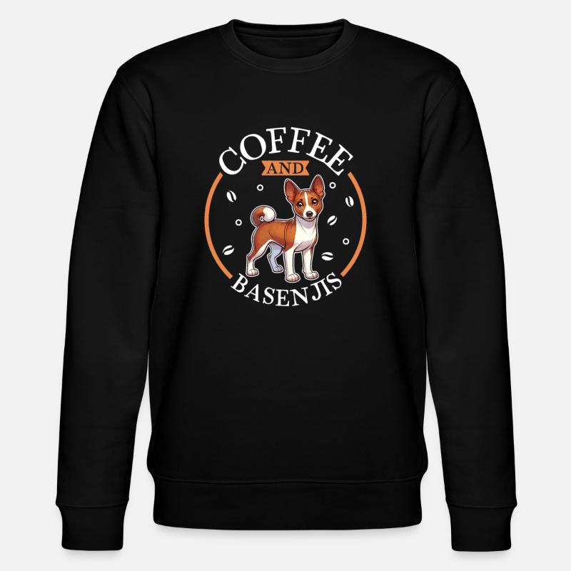 Coffee and Basenji - Stanley/Stella CHANGER Unisex Organic Sweatshirt - black