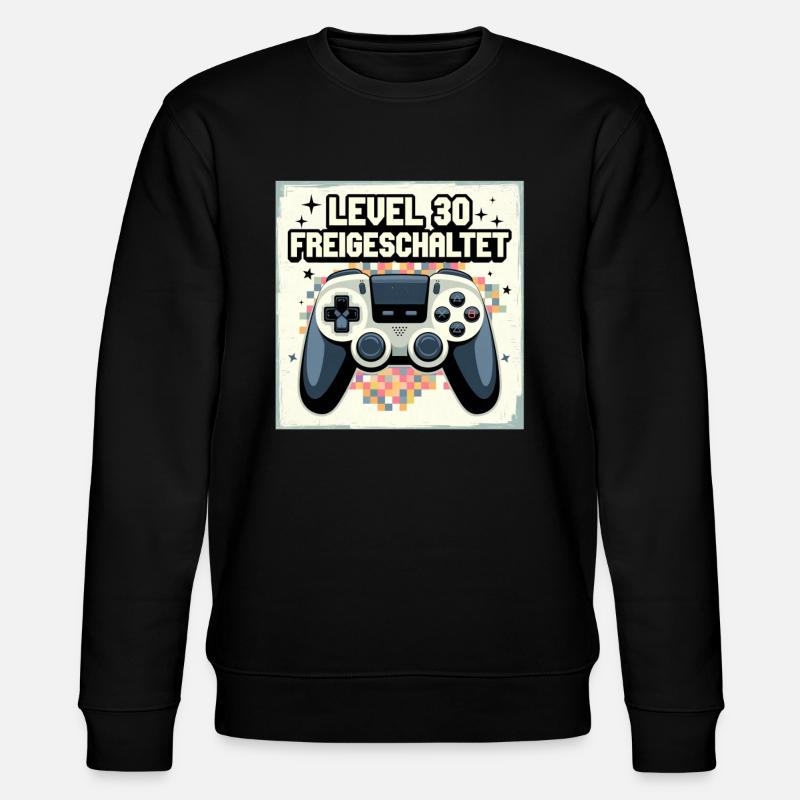 Level 30 Freigeschaltet Gamer Controller - Stanley/Stella Unisex Bio-Sweatshirt CHANGER  - Schwarz