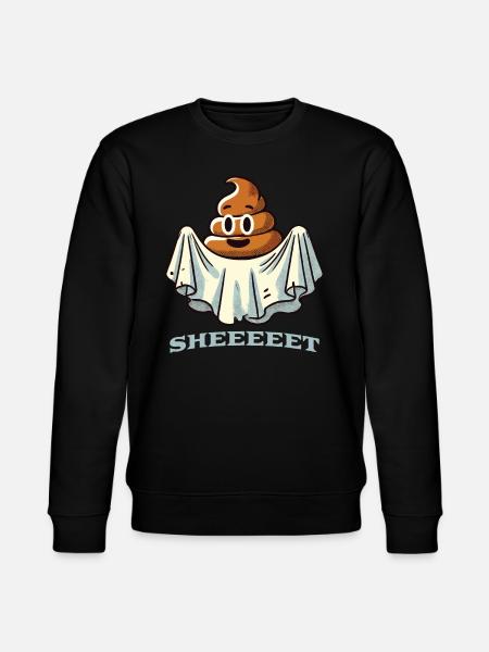 Divertente mucchio di cacca Fantasma foglio Fantasma - Felpa ecologica unisex CHANGER di Stanley/Stella - nero