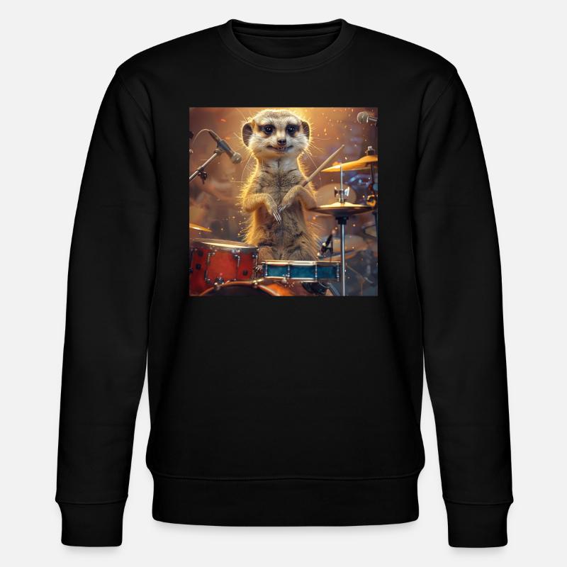 Erdmännchen - Stanley/Stella Unisex Bio-Sweatshirt CHANGER  - Schwarz