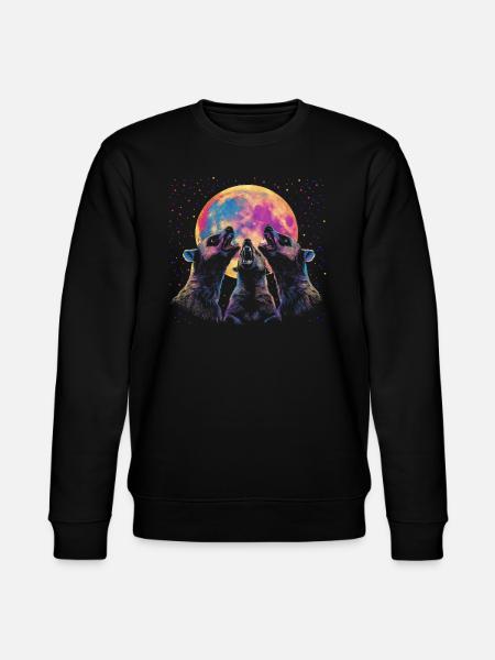 Honey Badger Ratel Howling Moon - Stanley/Stella CHANGER Unisex Organic Sweatshirt - black