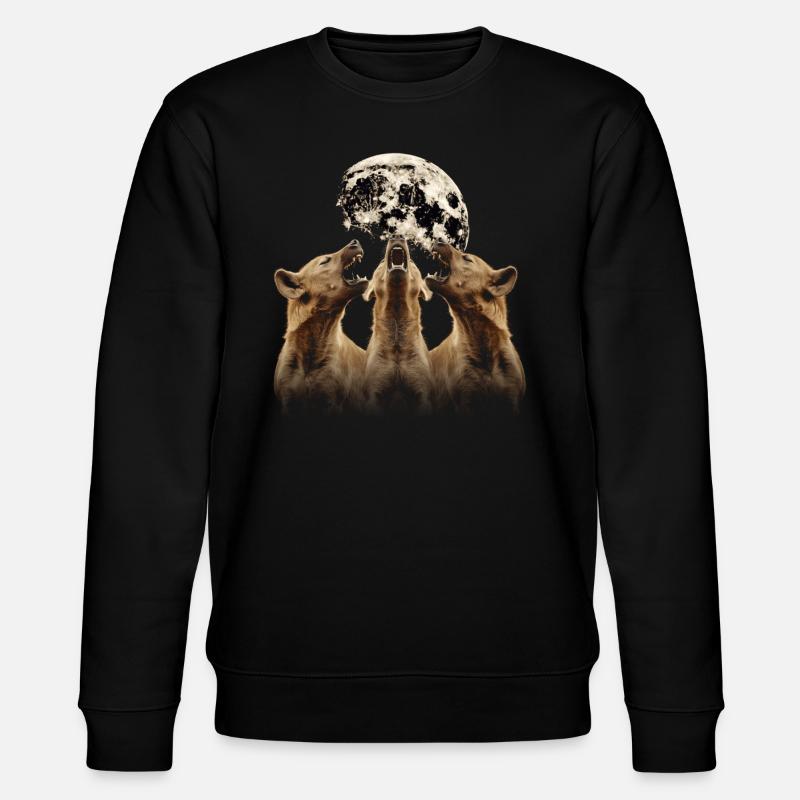Hyäne Afrikanisches Tier Heulender Mond - Stanley/Stella Unisex Bio-Sweatshirt CHANGER  - Schwarz