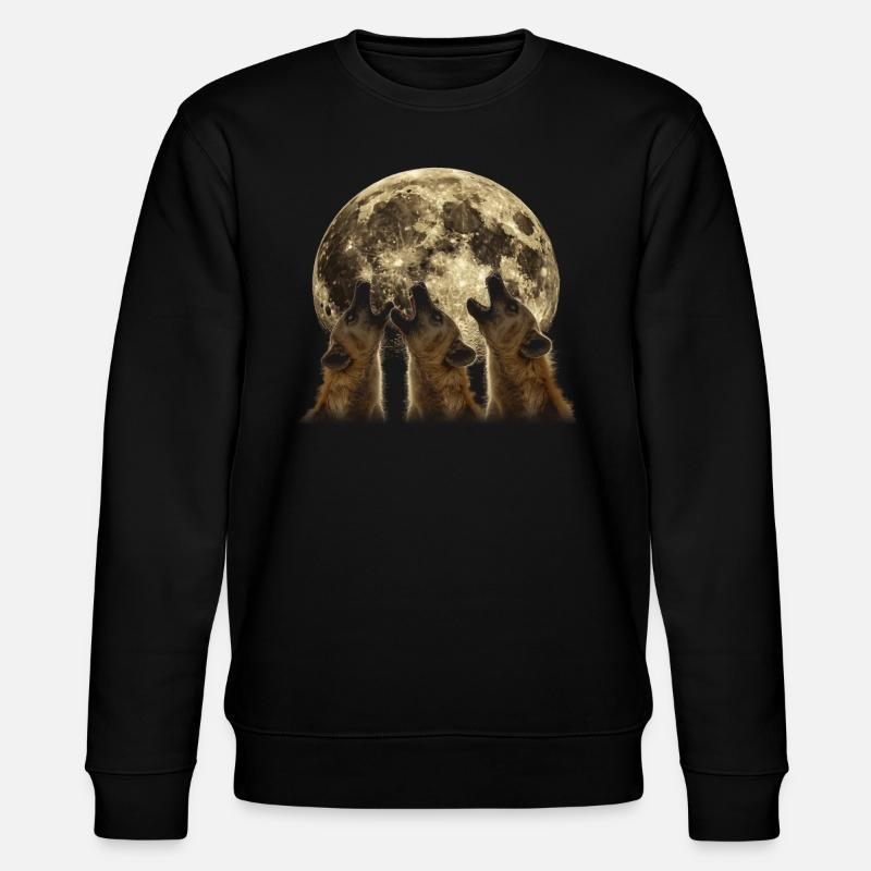 Hyäne Afrikanisches Tier Heulender Mond - Stanley/Stella Unisex Bio-Sweatshirt CHANGER  - Schwarz